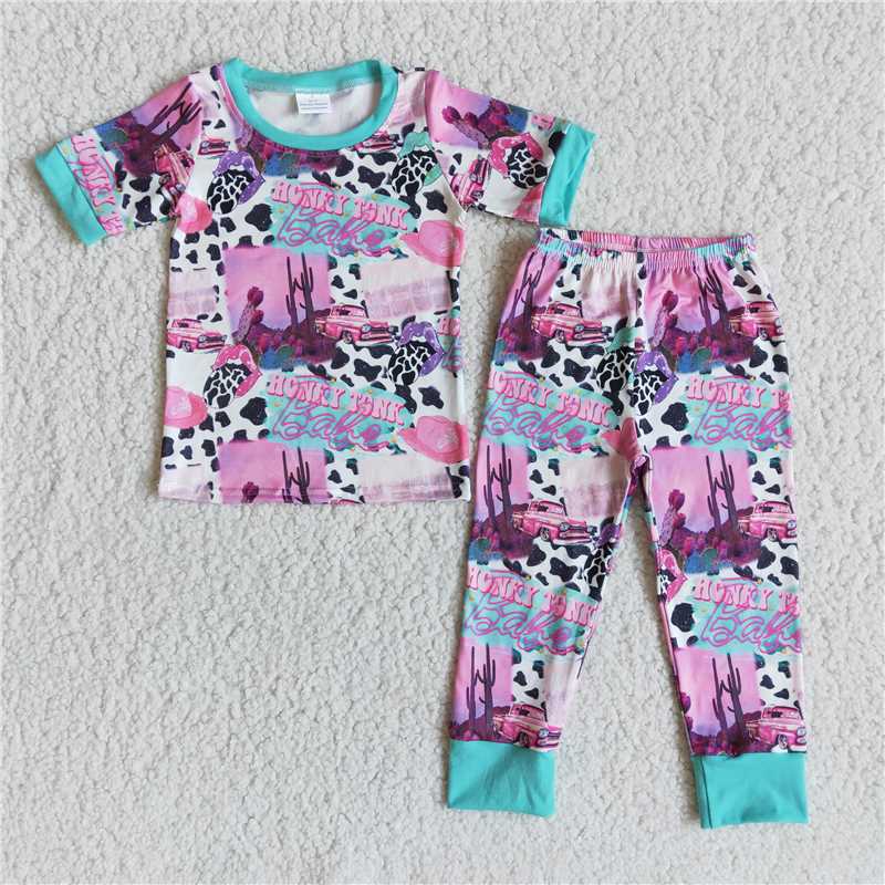 cow pink babe fall winter boys outfits shorts sleeve shirt and long pants sets pajamas