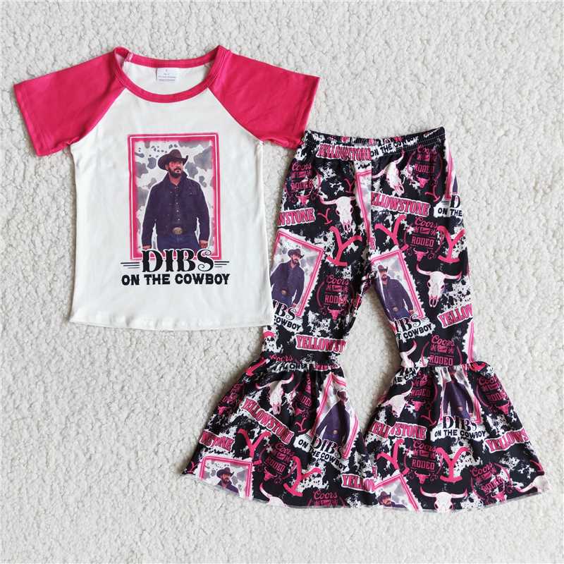 singer short sleeve shirt bell 2 pieces girls sets kids clothes