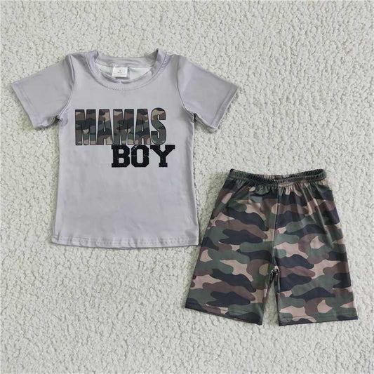 MAMAS BOY boys summer sets short sleeve shirt and shorts 2 pieces suit