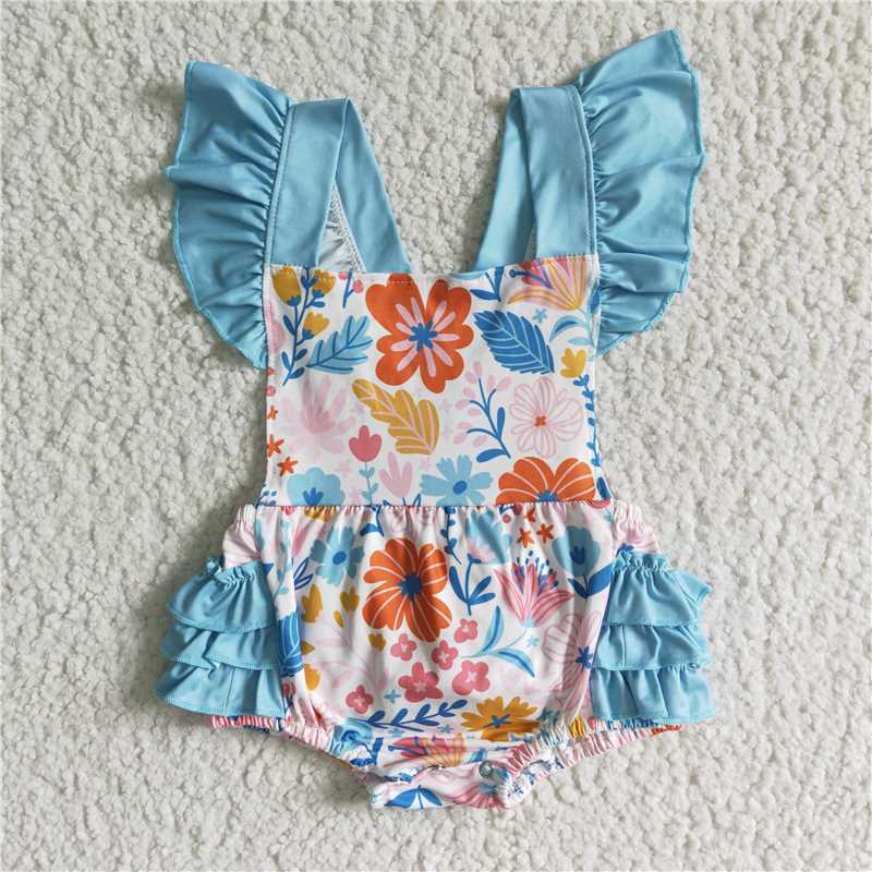 flower girls bubbles baby rompers