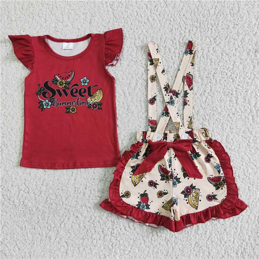 sweet fruit girl sets dress suits