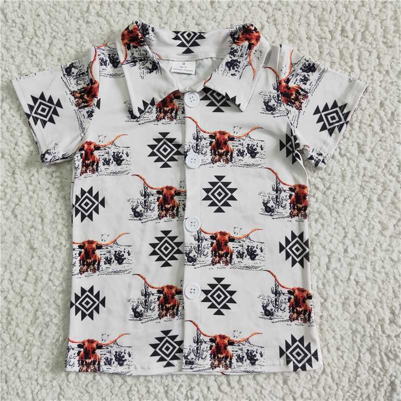 bull short sleeve shirt boys summer top