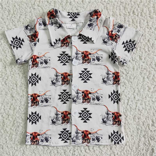 bull short sleeve shirt boys summer top