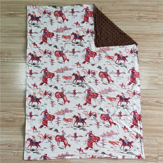 cowboy kids blankets size 29X43 inches milk silk and cotton