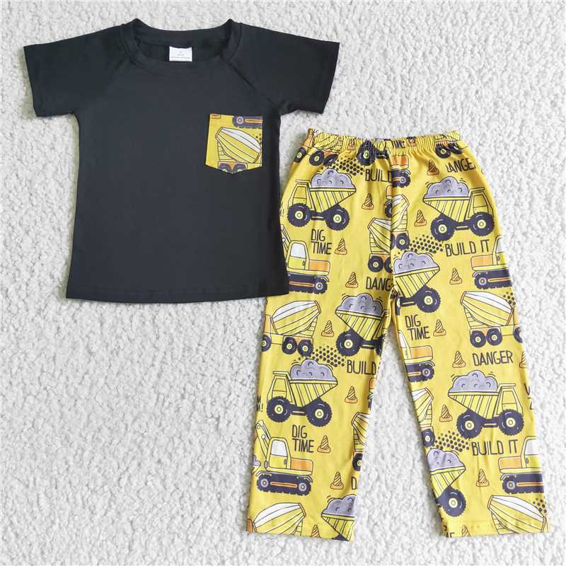 "digtime build it danger" fall boys outfits shorts sleeve shirt and long pants sets