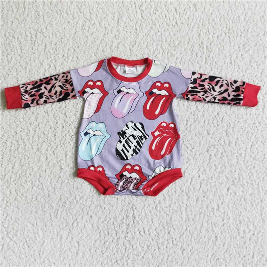 rolling stones bubble long sleeve baby romper