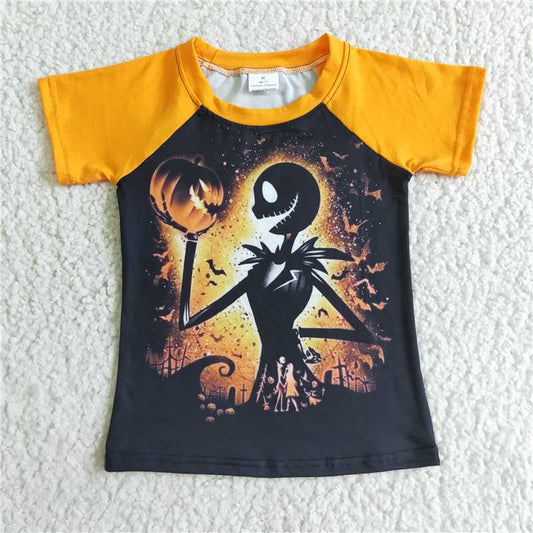 pumpkin halloween cartoon short sleeve shirt