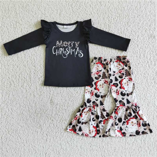 Merry Christmas Santa Claus girls outfits  2 pieces fall winter sets