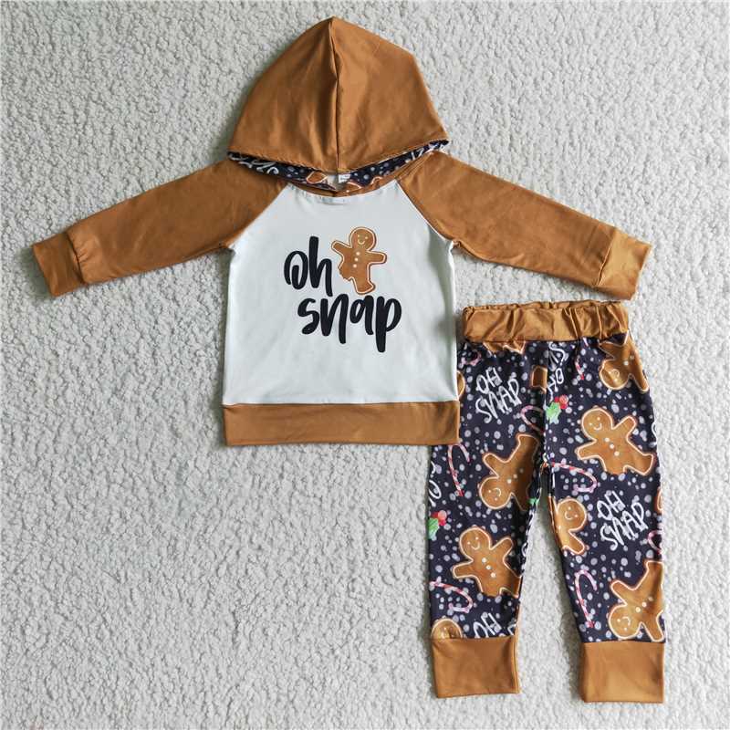 Christmas suit gingerbread girl outfits fall winter kids clothes