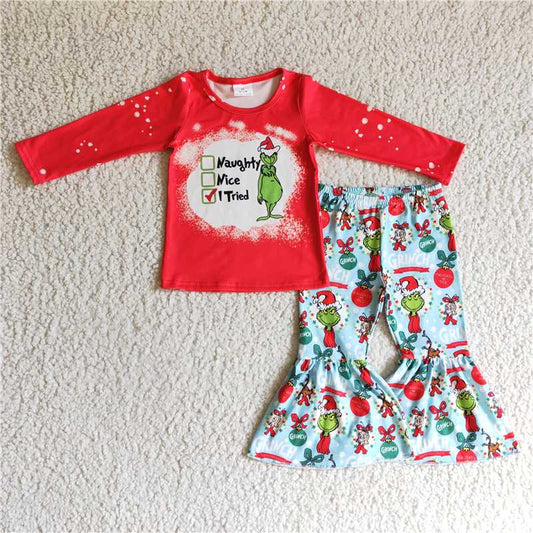 CHRISTMAS SETS grinch GIRLS OUTFITS KIDS CLOTHES