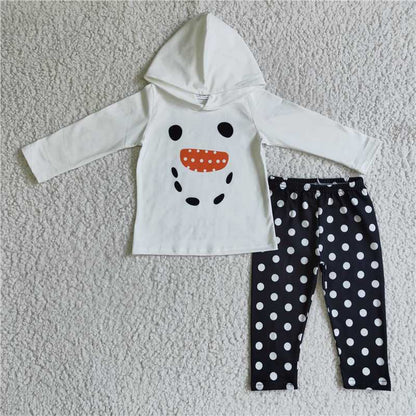 snowman hoodie outfits winter hooded suit match dress romper kids clothes