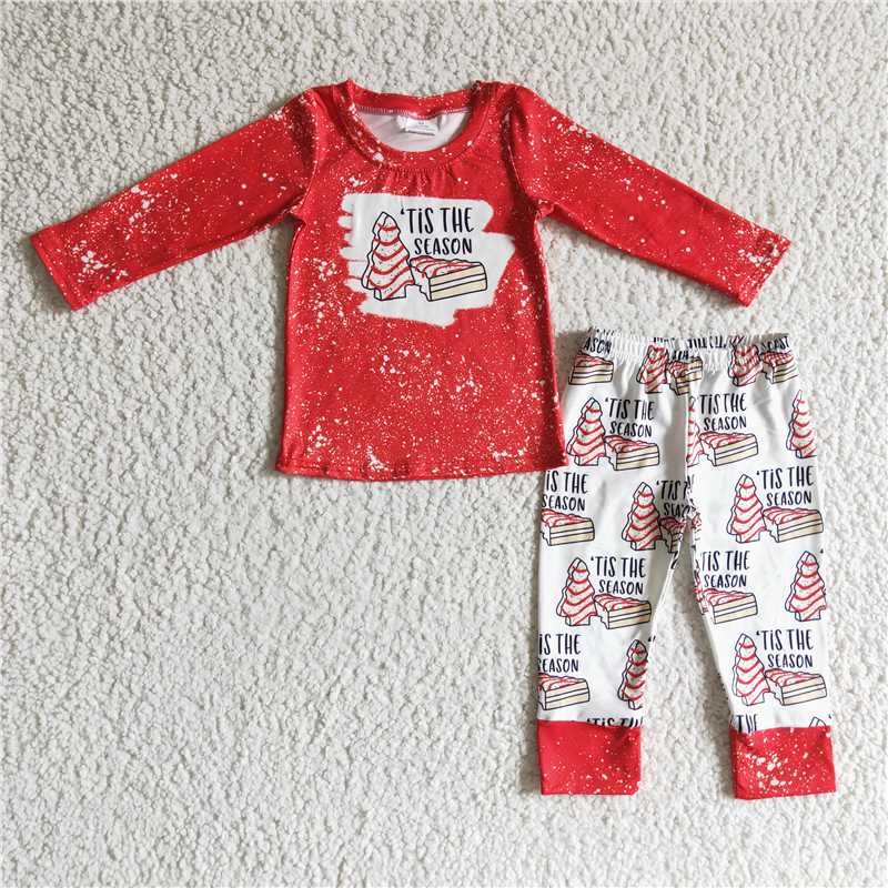 Christmas sets girls match boy outfits Christmas Tree Cookies kids clothes