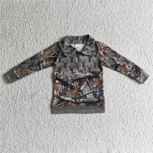 deer boys match girl pullover camo shirt kids clothes