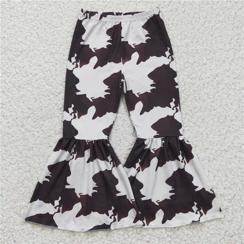 multi pattern bell pants milk silk girls trousers