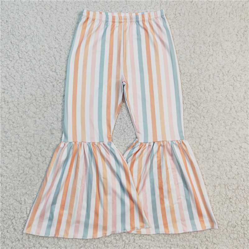 multi pattern bell pants milk silk girls trousers