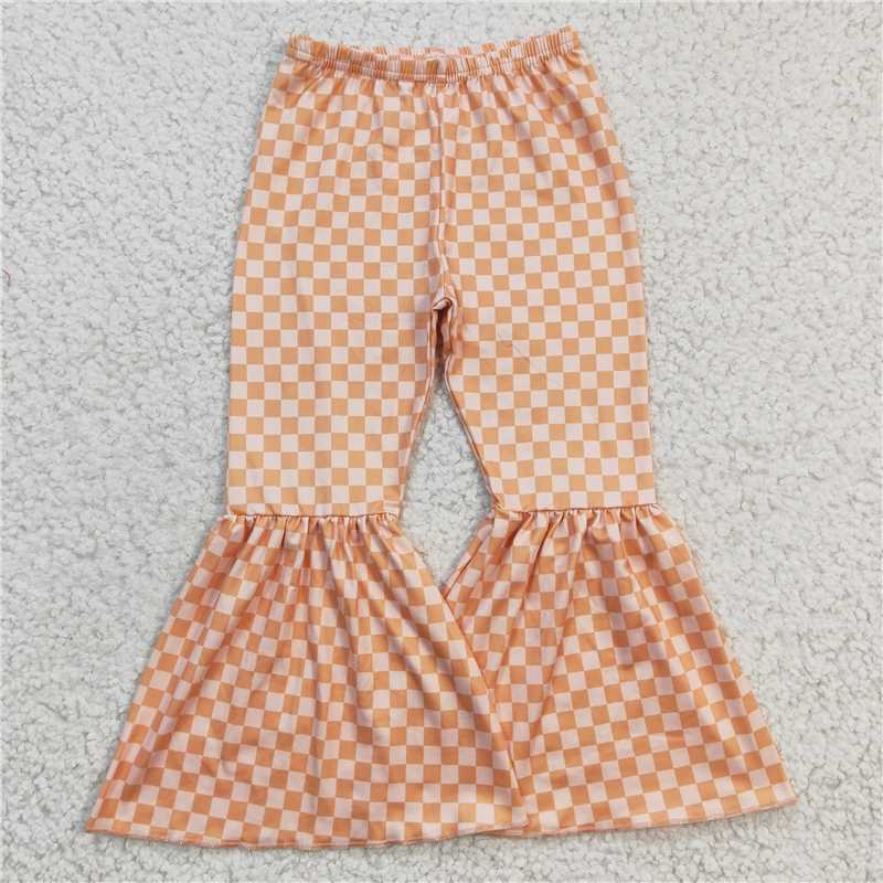 multi pattern bell pants milk silk girls trousers