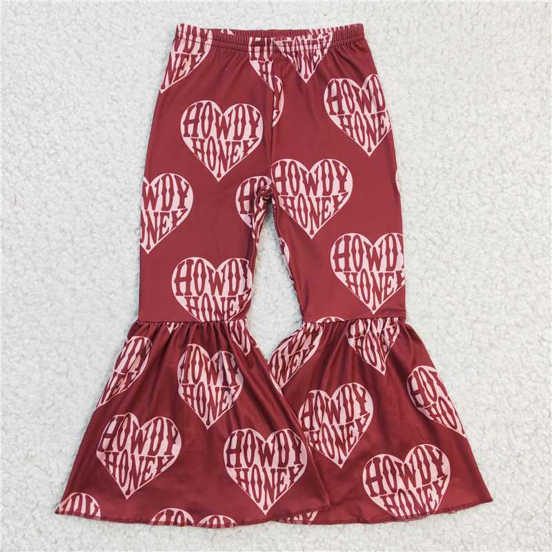 multi pattern bell pants milk silk girls trousers