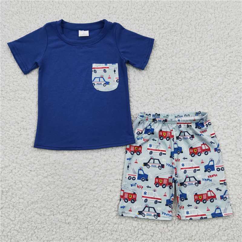 police car boys summer sets