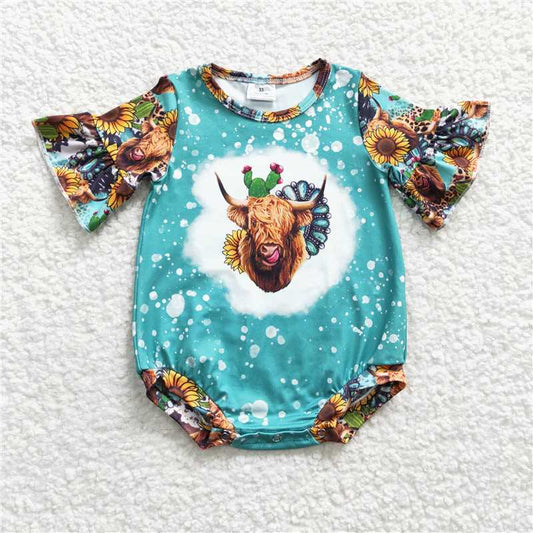 highland cow baby kids rompers boys bubbles