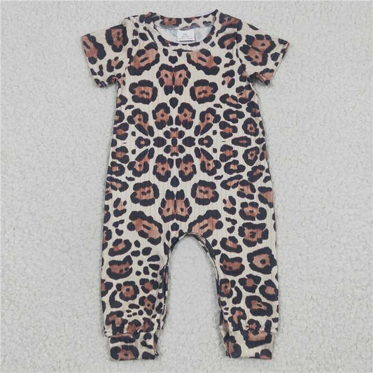 leopard print girls jumpsuit baby rompers