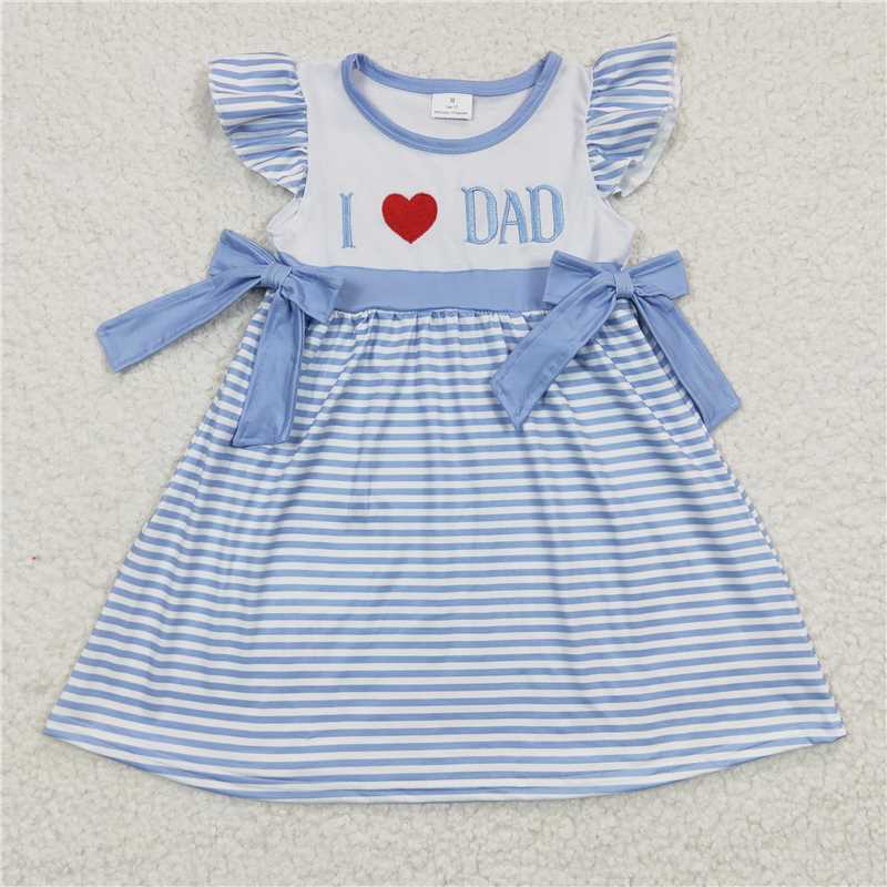 siblings embroidery i love dad kids outfits match baby rompers and dress