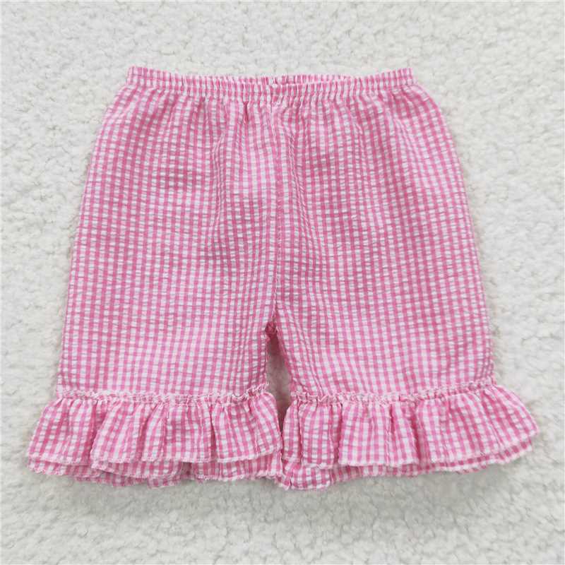 seersucker girls shorts summer kids clothes