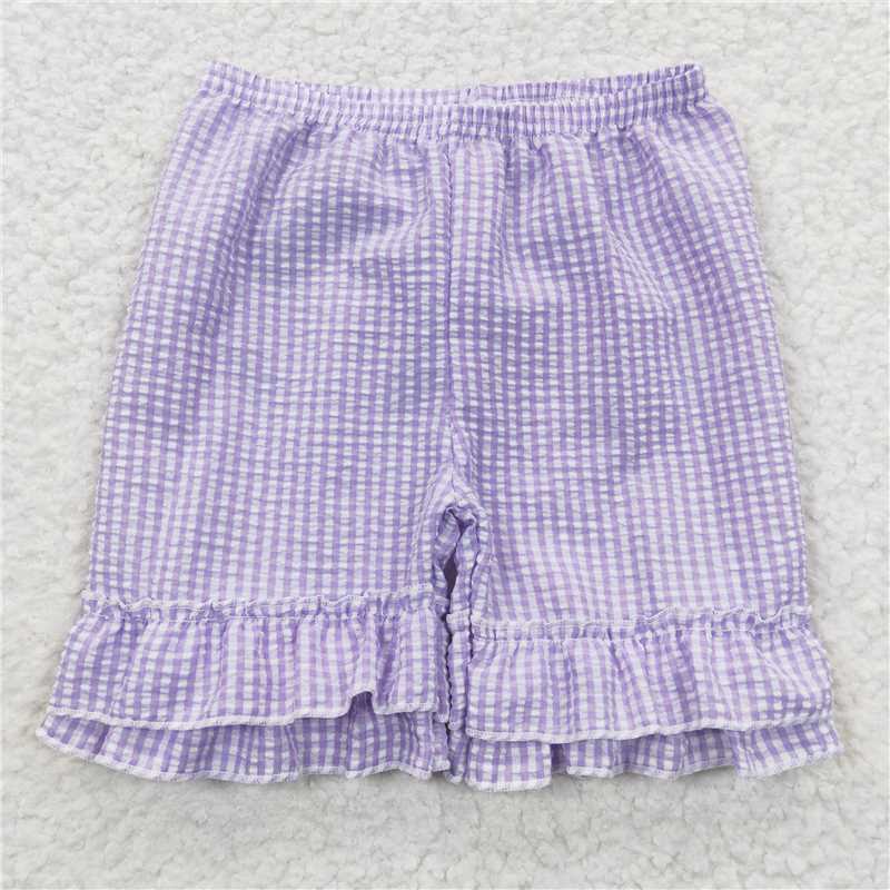 seersucker girls shorts summer kids clothes