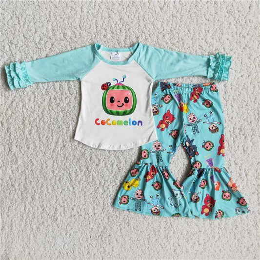 coco top and bell pants 2 pieces girls outfits kids clothes