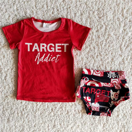 Girls baby bummies sets summer red shirt target