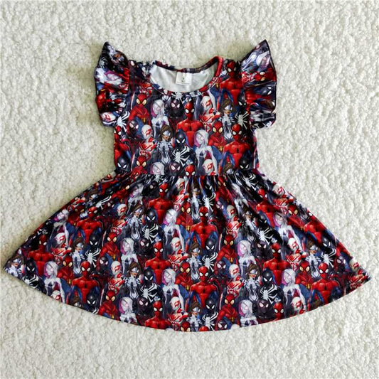 girls dress summer spider man skirt carton