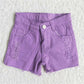 Colored jeans buttons cut denim shorts