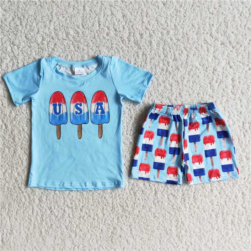 july 4th usa kids clothes popsicle boys match girls