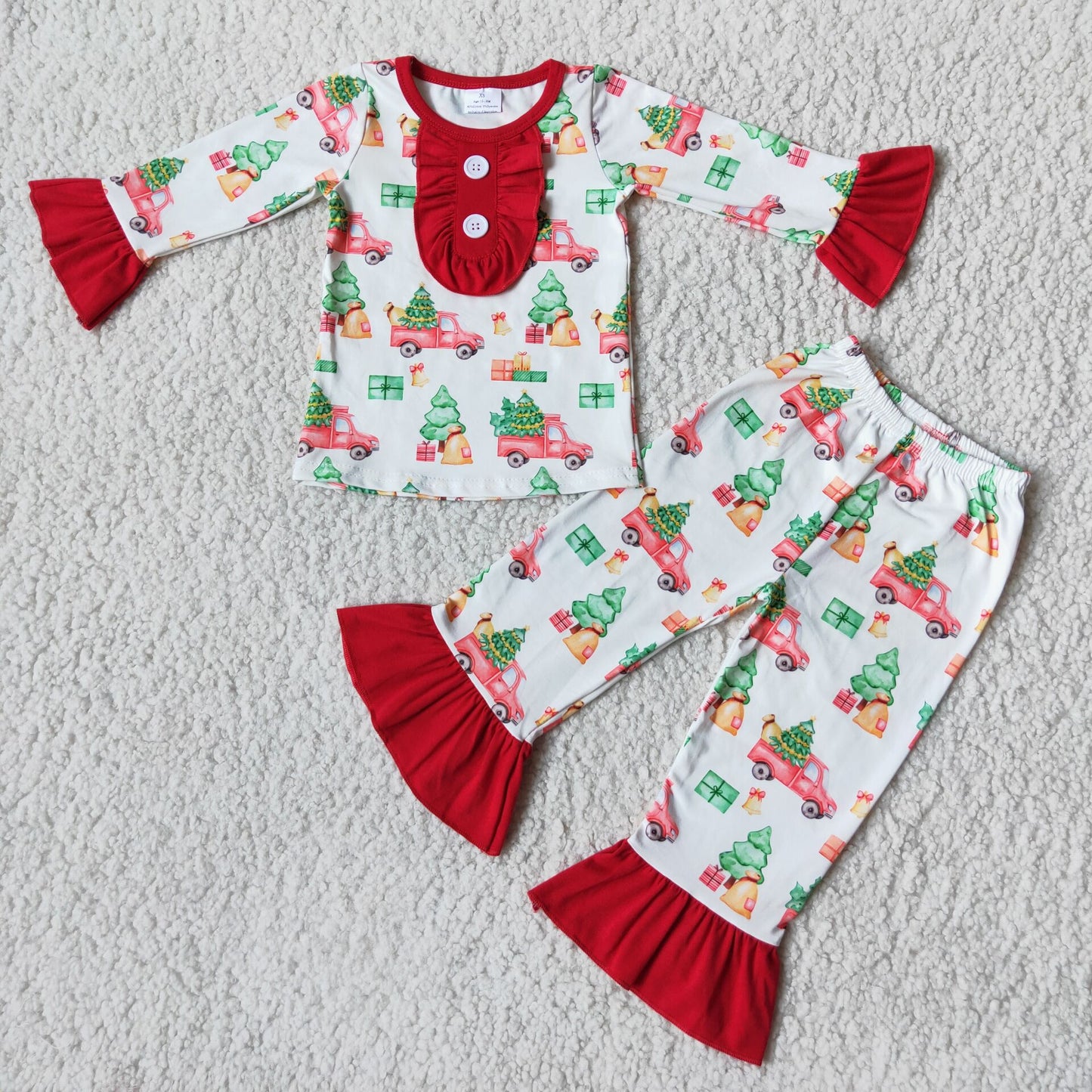 Christmas tree pajamas suit boy match girl outfits winter kids clothes