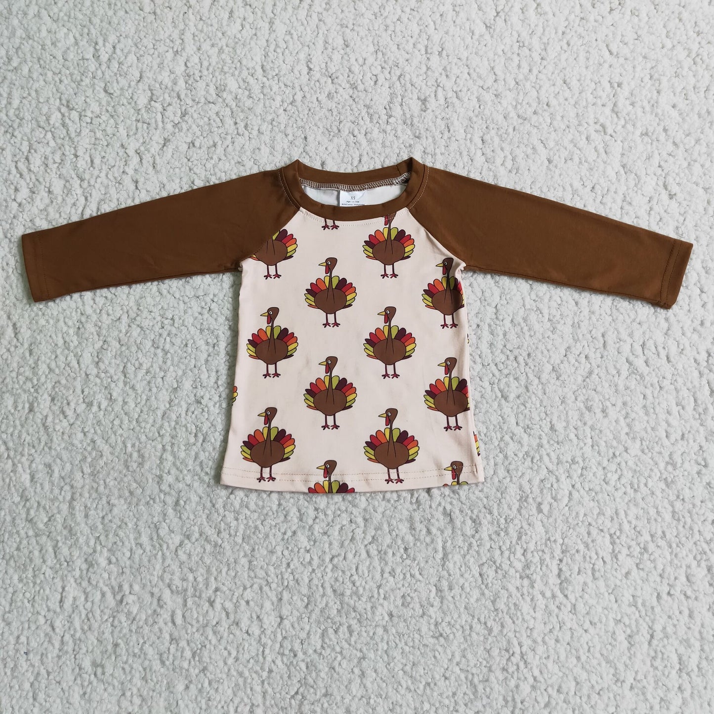 turkey thanksgiving boys long sleeve shirt fall spring tops