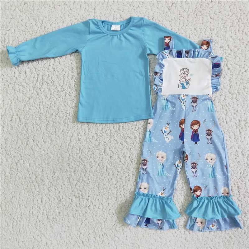 Frozen overall set girls outfits kids clothes