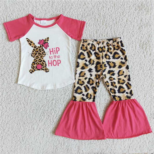 hip for the hop bunny top bell pants easter girls sets kids clothes