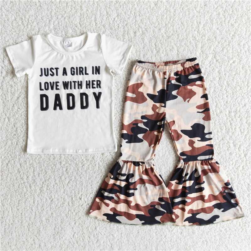 just a girl in love with her daddy shirt camo bell 2 pcs sets