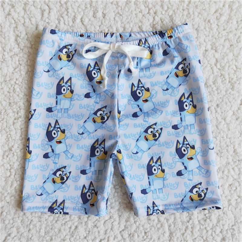 blue dogs boys swim trunks summer swimsuit material