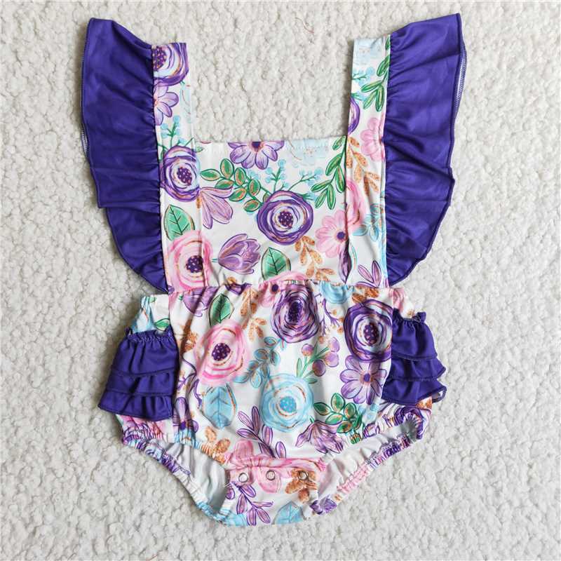 flower girls bubbles baby rompers