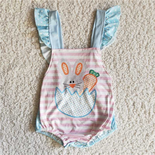 Carrots bunny romper rabbit bubbles girl easter jumpsuit