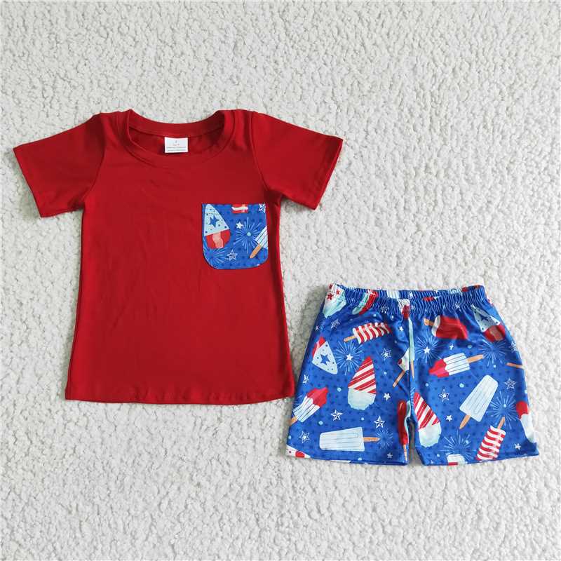 july 4th popsicle boys set match girls set and baby romper