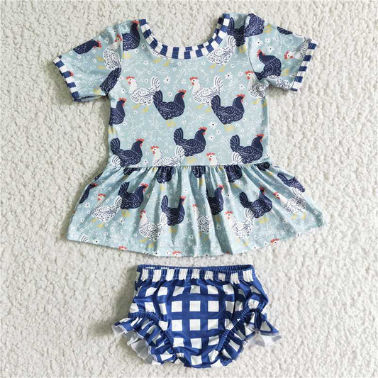 kids Girls bummies sets chicken