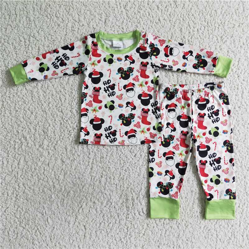 Christmas pajamas suit boys long sleeve top & pants 2 pieces outfits fall winter sets