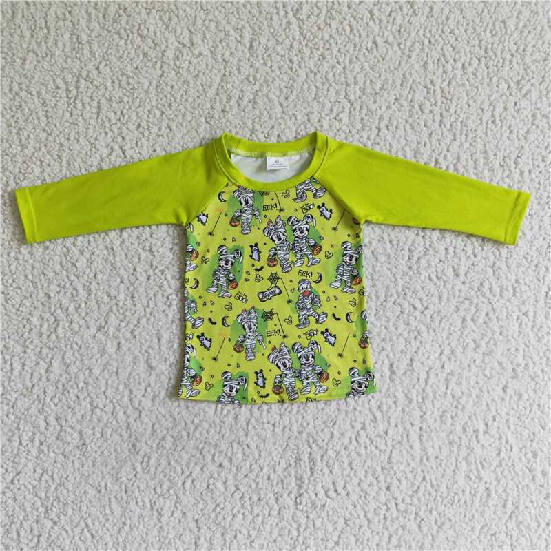 green halloween boys long sleeve shirt fall spring tops