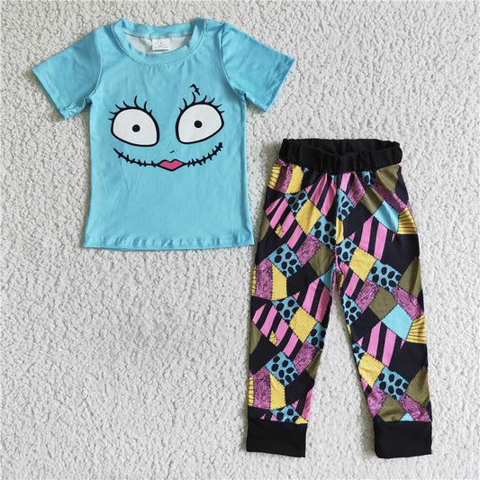 halloween fall boys outfits carton shorts sleeve shirt and pants sets