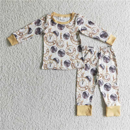 happy new year pajamas 2 pieces boys outfits kids clothes