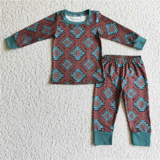 long sleeve pajamas suit boy fall winter sets