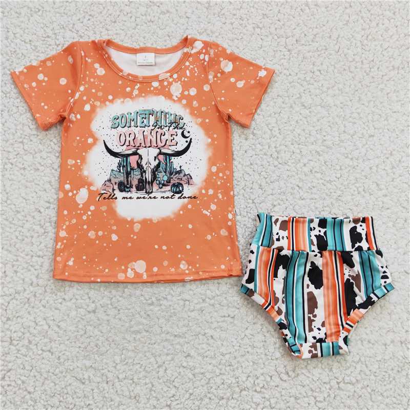 GBO0069 western Girls baby bummies sets