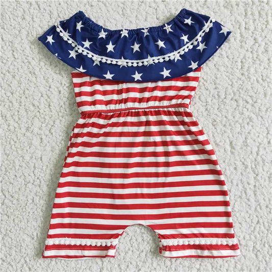 July 4th star girls jumpsuits romper