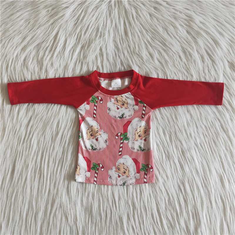 Santa Claus merry christmas boys long sleeve shirt